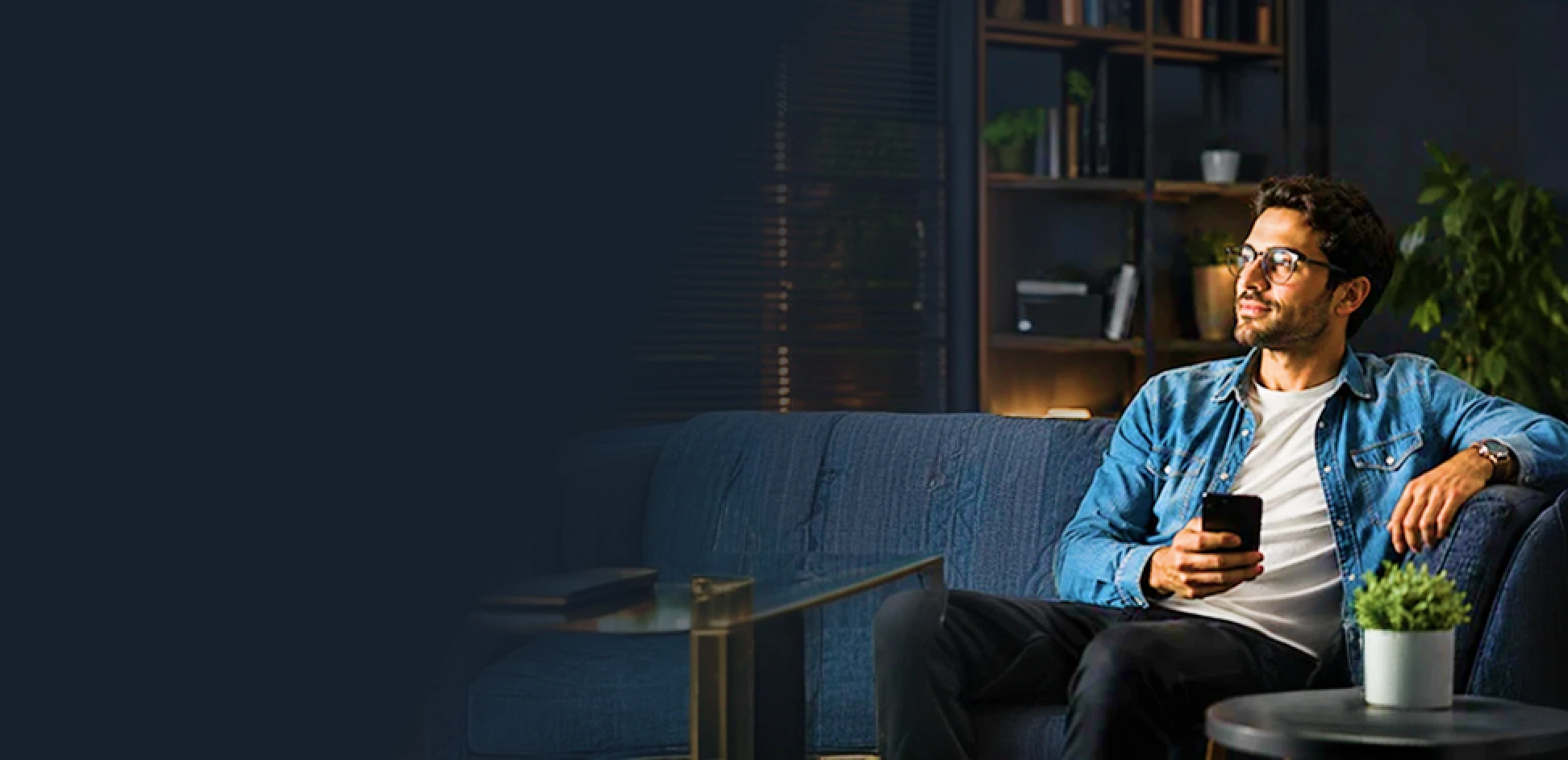 Man on couch with