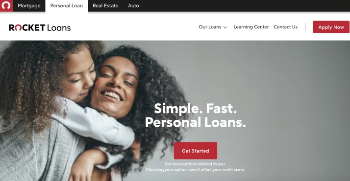Personal loans on website